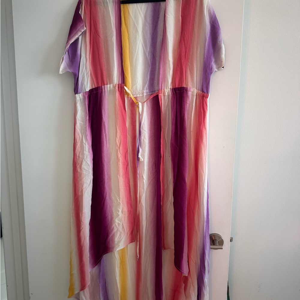 Colorful Striped Beach Cover up